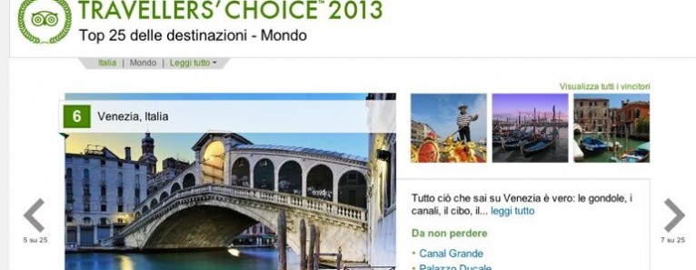 Venezia è sempre nella top ten delle mete preferite di viaggio!